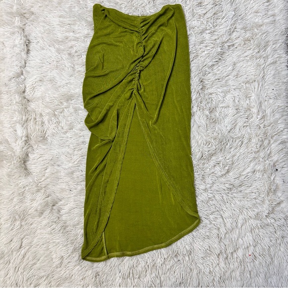 ◾️3/$25 Cider Ruched Maxi Skirt With Side Split - Picture 2 of 6